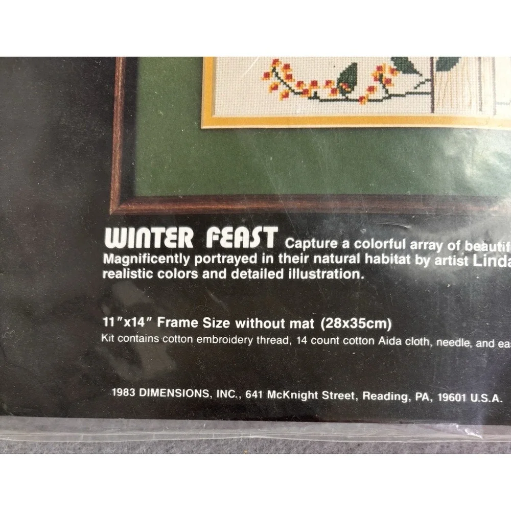 NOS Dimensions Patterned Santa Needlepoint Kit Winter Feast